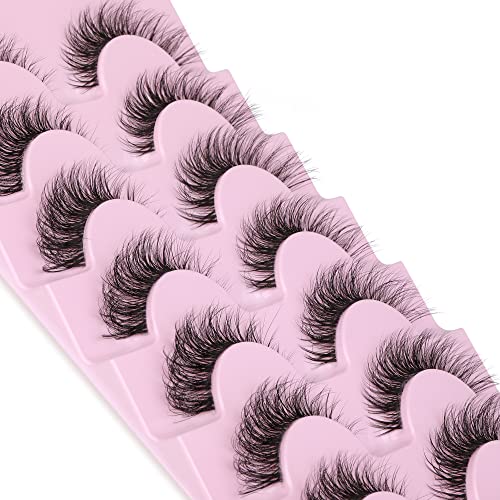 JIMIRE Faux Mink Eyelashes Russian Strip Natural Look Wispy Light 13MM 7 Pairs - Image 16