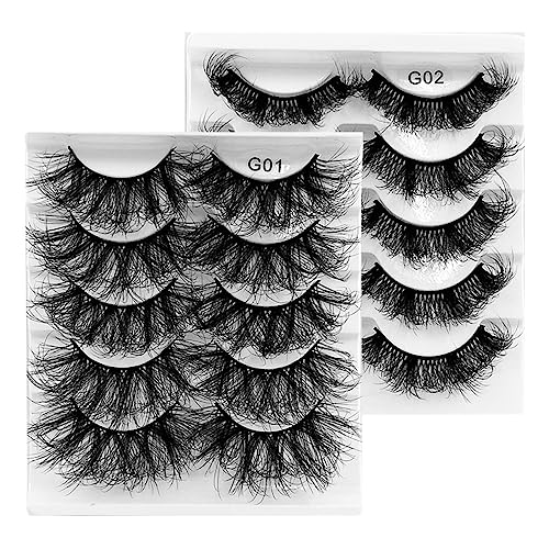 Fluffy Wispy False Eyelashes 8D Volume Thick Soft Strip Eyelash Dramatic Faux Mink 5 Pairs - Image 3