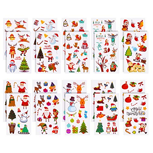 Christmas Temporary Tattoos Body Stickers Santas Xmas Tree Disposable Cartoon