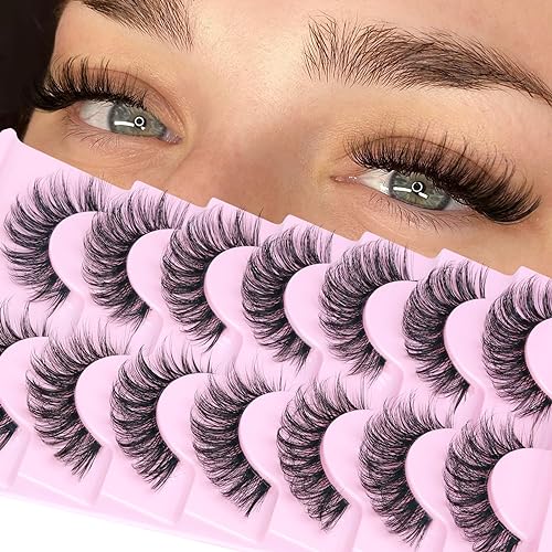 Fluffy Mink Eyelashes 8D 20mm C Curl Pack 10 Pairs Wispy Full Reusable - Image 12