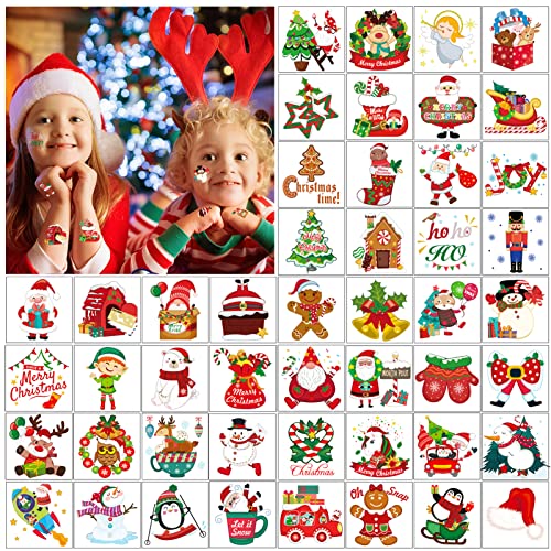 Christmas Temporary Tattoos for Kids, Santa Claus, Glow in the Dark, Christmas Party Favor - Image 2