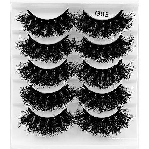Fluffy Wispy False Eyelashes 8D Volume Thick Soft Strip Eyelash Dramatic Faux Mink 5 Pairs - Image 7