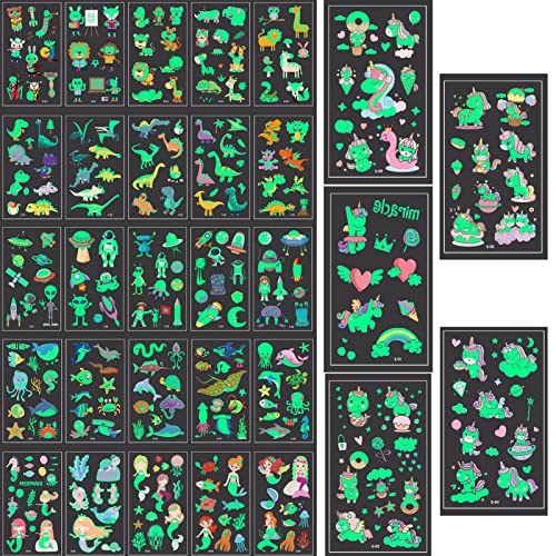 Luminous Temporary Tattoos 6.8x12cm Animal Glow in The Dark Waterproof Sticker