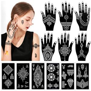 12 Sheet Body Hand Tattoos Stencils Mandala Flower Indian Arabian Makeup Supplies