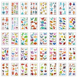 Kids Temporary Tattoos Stickers Waterproof Cute Animals & Cartoons