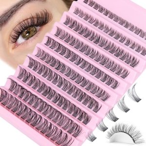 FANXITON Wispy Lash Clusters D Curl 140Pcs Mix 8-16mm Lash Extension