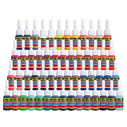 Solong Tattoo Ink Set 54 Colors Pigment Kit 1/6oz (5ml) Tattoo Supply