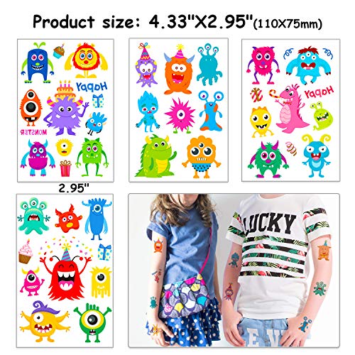 Monster Dinosaur Temporary Tattoos Stickers for Kids Birthday Party Favors - Image 2