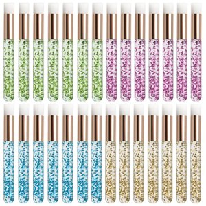 28 PCS Lash Shampoo Brushes, Eyelash Cleaning Brush, Nose Pore Deep Cleaning Brush (Gold, Pink, Green, Blue)