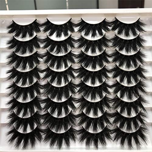 False Eyelashes Dramatic Lashes Mink Fluffy Thick Strip False Lashes Wispy Full Faux Mink Lashes Pack 16 Pairs ALICROWN