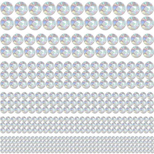 Crystal AB Hair Rhinestones Stickers, Self Adhesive Stick on Rhinestones, 1982 Pieces