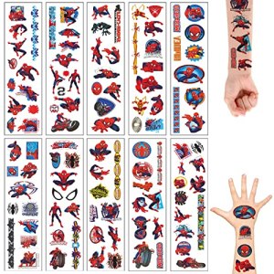 BEDAW Spiderman Temporary Tattoos for Kids - 10 Sheets Marvel Stickers
