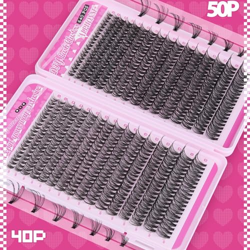 ALPHONSE Lash Clusters 9-16mm DIY Eyelash Extensions 200 Pcs Natural Look D Curl Wispy Cluster Lashes - Image 20