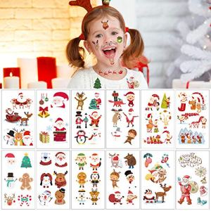 Christmas Temporary Tattoos Cartoon Sticker Tattoo 230 Pcs Assorted Styles