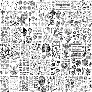 EGMBGM 52 Sheets Tiny Small Tribal Animals Butterfly Anchor Compass Tattoos Stickers For Men Women