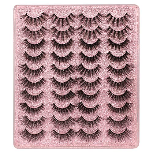 20 Pairs False Eyelashes 3D Faux Mink Lashes Natural Look Wispy ALPHONSE 16-20MM