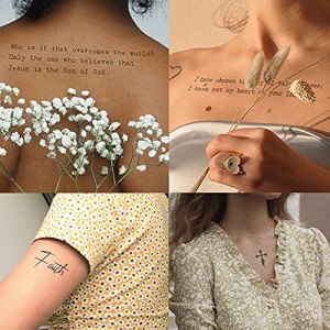 Faithful Verses Bible Quotes Temporary Tattoos - Men and Women