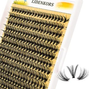 LIDENKORS Lash Clusters D Curl 40D 0.07D 260pcs 9-16mm Mix