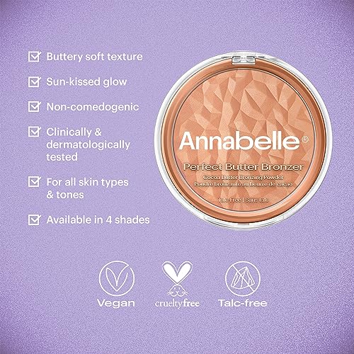 Annabelle Perfect Butter Bronzer, Newport Beach, Sun-Kissed, Talc-Free, Vegan, 8.5g - Image 3
