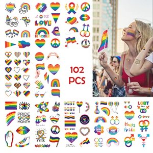 Pride Temporary Tattoos, Lgbtq Decal, Waterproof Sticker for Party Parade(10 Sheets)
