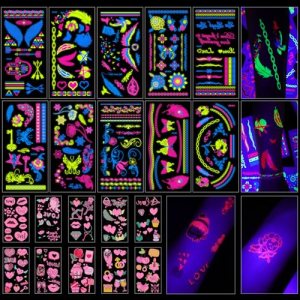 PFARRER Glow in The Dark Temporary Tattoos