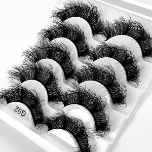 Fluffy Wispy False Eyelashes 8D Volume Thick Soft Strip Eyelash Dramatic Faux Mink 5 Pairs