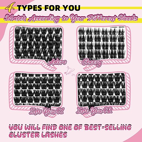 Lash Extension Kit 280Pcs Individual Lashes with Various Styles for DIY - Image 126