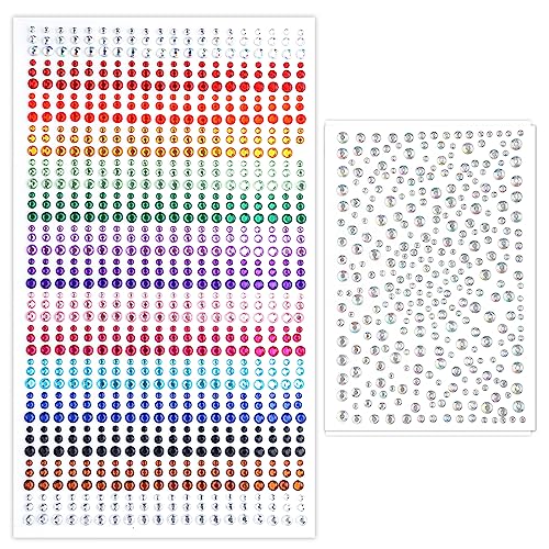 Face Gems Stick on, Self-Adhesive Rhinestones for Makeup and Nail Decoration