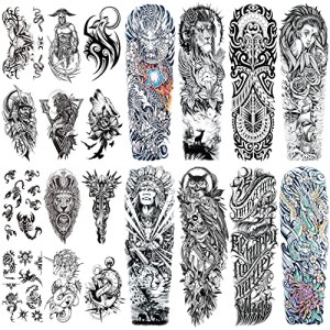 Aresvns Sleeve Tattoo Temporary for Men and Women, Realistic Fake Tattoos Waterproof and Long Lasting, 20 Sheets