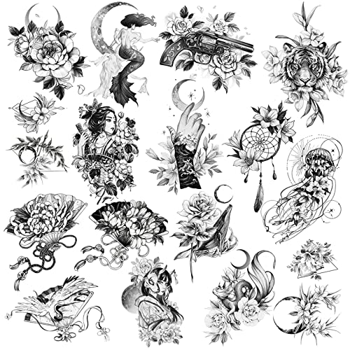 Large Realistic Temporary Tattoos Sticker (Pattern 12) Roarhowl X-Large - Image 4