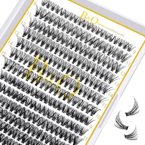 Lash Clusters 280 Pcs 40D-0.07D-9-15MIX B&Q LASH Individual Lashes C D Curl Eyelash Clusters Soft Volume - Image 50