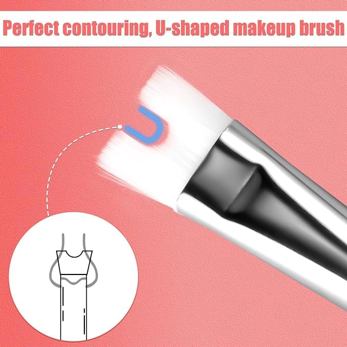Nose Contour Brushes, U-Shaped Makeup Brush, Double Headed Nose Contour Brush - Image 2