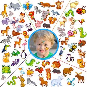 HOWAF Zoo Animal Temporary Tattoos Set Waterproof Kids Stickers 10 Sheets