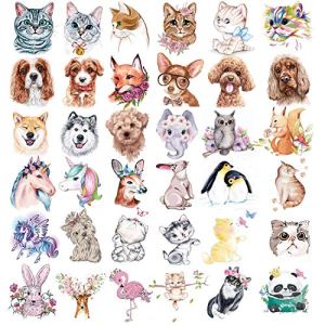 36 Sheets Animals Theme Temporary Tattoos for Kids, Waterproof Zoo Patterned Body Art for Boys and Girls