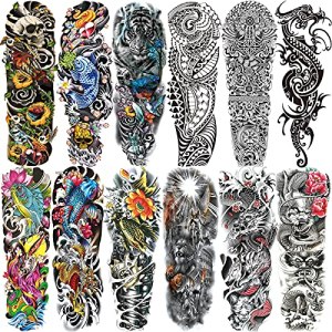 Aresvns Large Temporary Tattoos for Men and Women, Realistic Designs, Waterproof