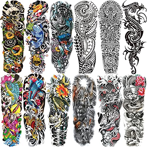 Aresvns Large Temporary Tattoos for Men and Women, Realistic Designs, Waterproof