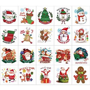 Konsait Christmas Tattoos for Kids Waterproof Xmas Sticker Children Tattoos