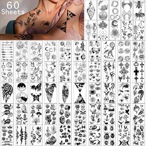 Yazhiji 60 Sheets Waterproof Temporary Tattoos for Kids Adults Men and Women