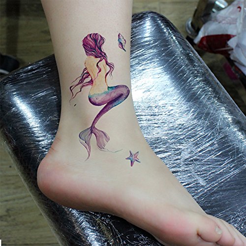 TAFLY Waterproof Temporary Tattoo Sticker Mermaid Tattoos for Women 5 Sheets