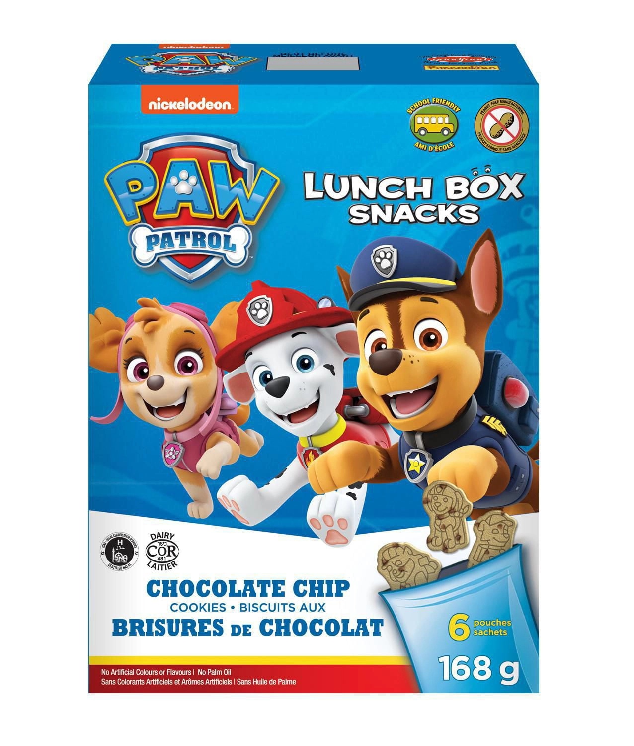 Paw Patrol Lunch Box Snacks Chocolate Chip Cookies