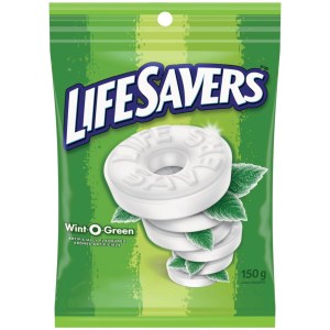Life Savers Wint O Green Candy Mints, Bag, 150g