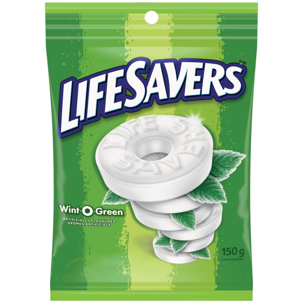 Life Savers Wint O Green Candy Mints, Bag, 150g