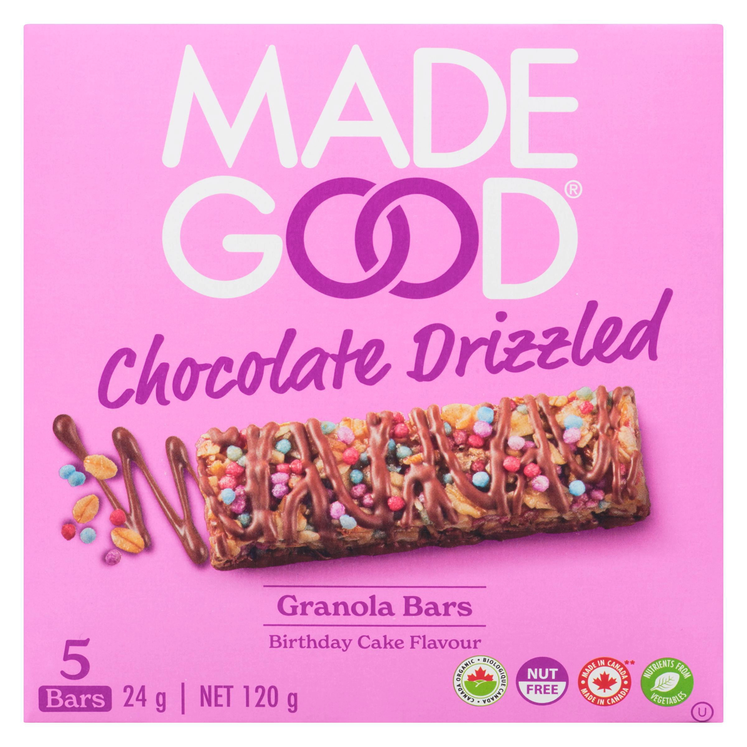 MadeGood Birthday Cake Chocolate Drizzled Granola Bars 5pk 120g - Image 2
