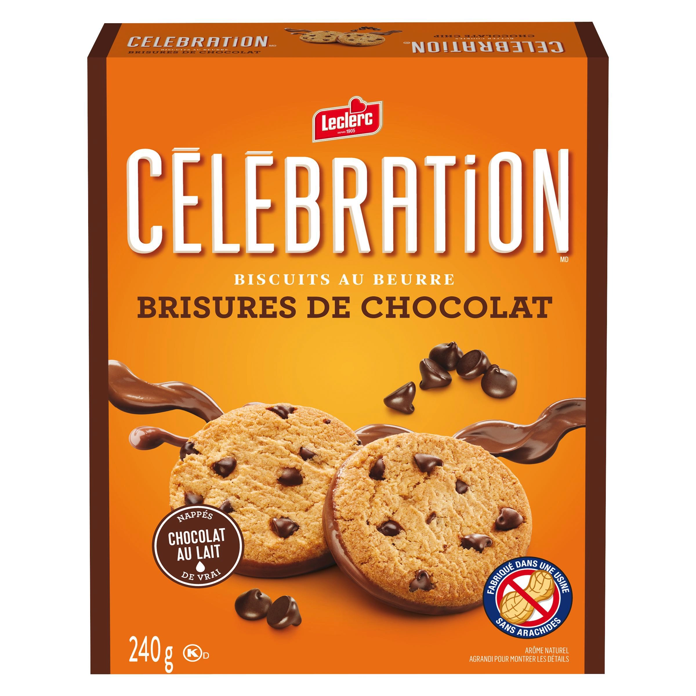 Leclerc Celebration Chocolate Chip Semi-Coated Milk Chocolate Cookie 240g - Image 4