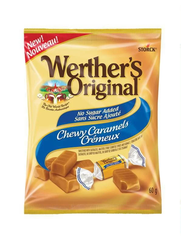 Werther's Original No Sugar Added Chewy Caramel Candy 60g