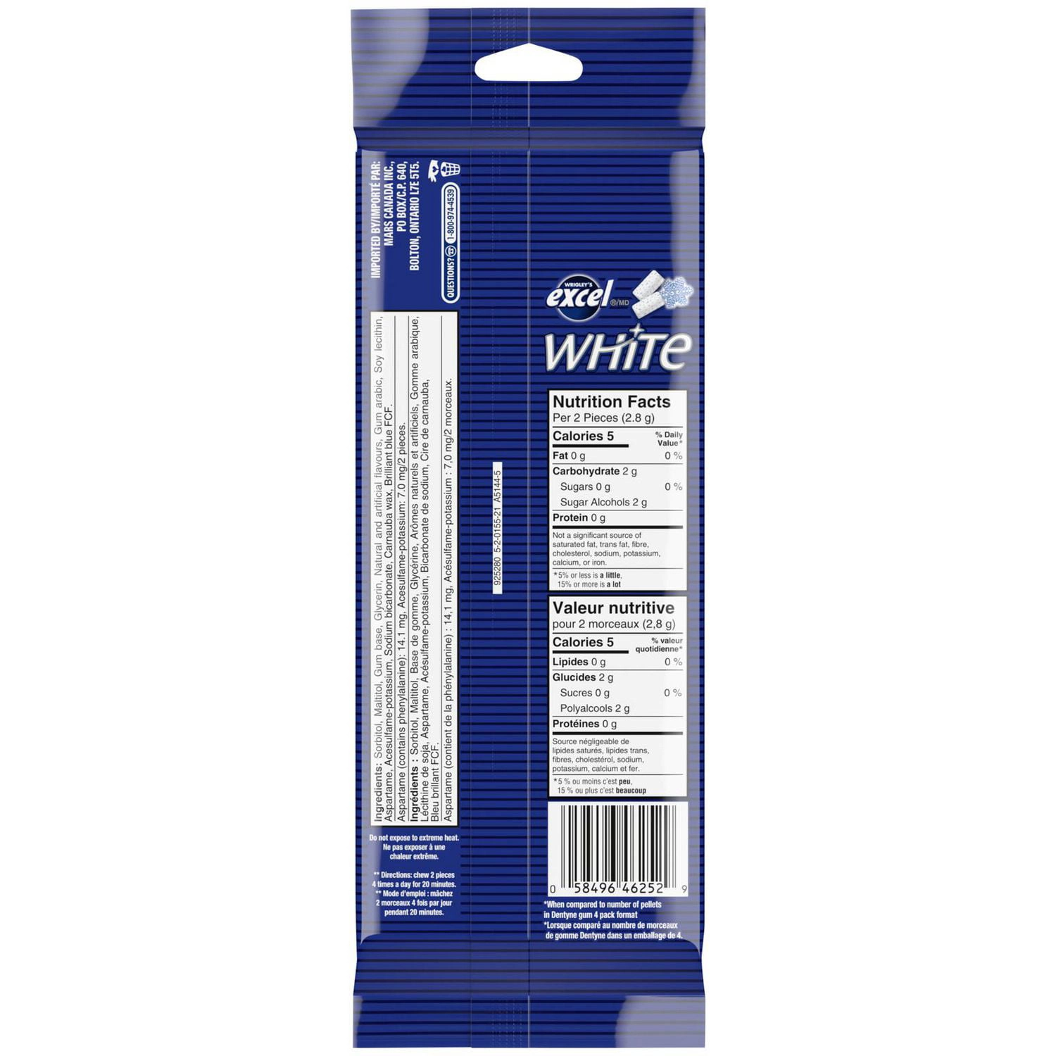 Excel White Winterfresh Teeth Whitening Sugar Free Chewing Gum 3 Packs 76g - Image 3