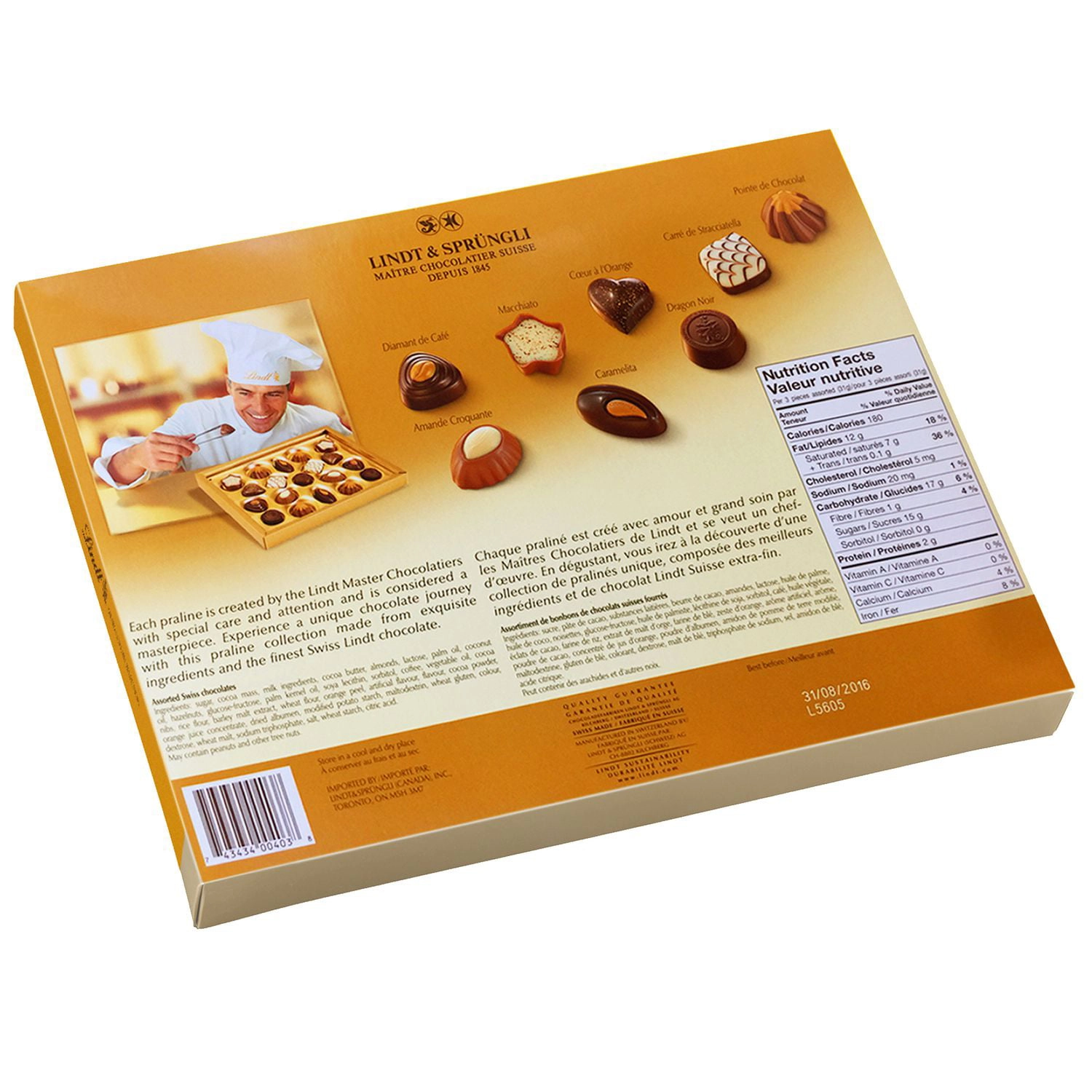 Lindt Swiss Luxury Selection Assorted Chocolate Pralines Gift Box, 195g - Image 2
