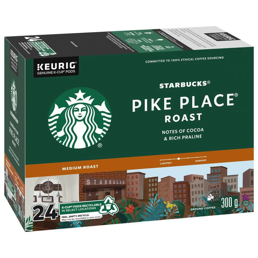 Starbucks Pike Place Roast Medium Roast Ground Coffee K-Cup Pods 24 ct Box - Image 6