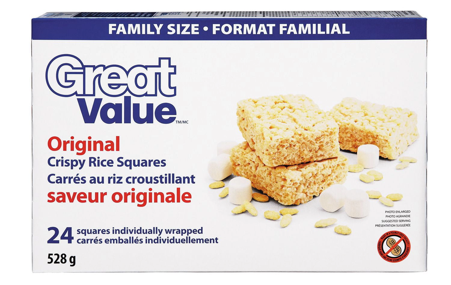 Great Value Crispy Rice Squares Family Pack 528g