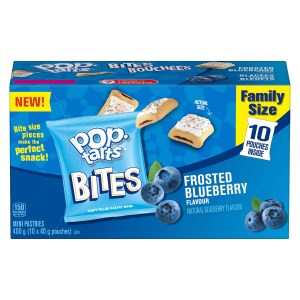 Pop-Tarts Bites Mini Pastries Frosted Blueberry Flavour, Family Size 400g (10 Pouches)